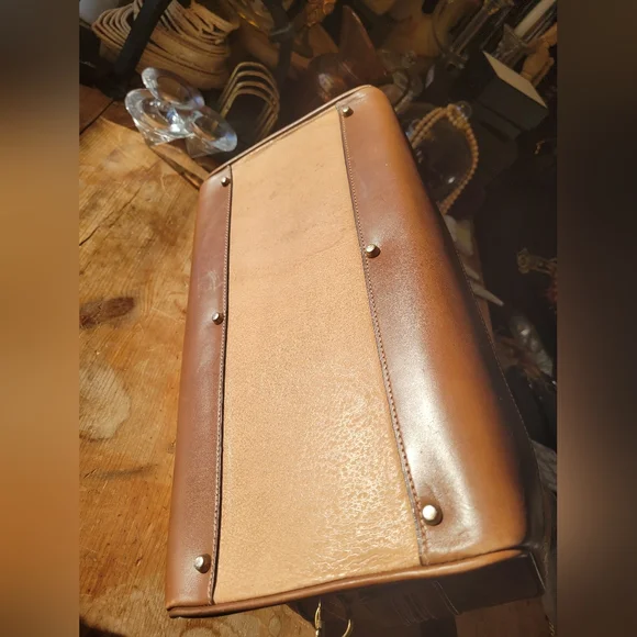 Gucci Vintage Two Tone Two Way Travel Bag